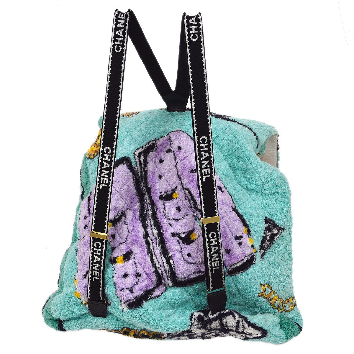 CHANEL 1994 Blue Terry Cloth Quilted Backpack G03562b