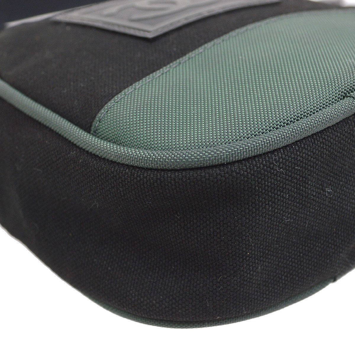 CHANEL 2003-2004 Sport Line Cross Body Shoulder Bag Black Green 42433