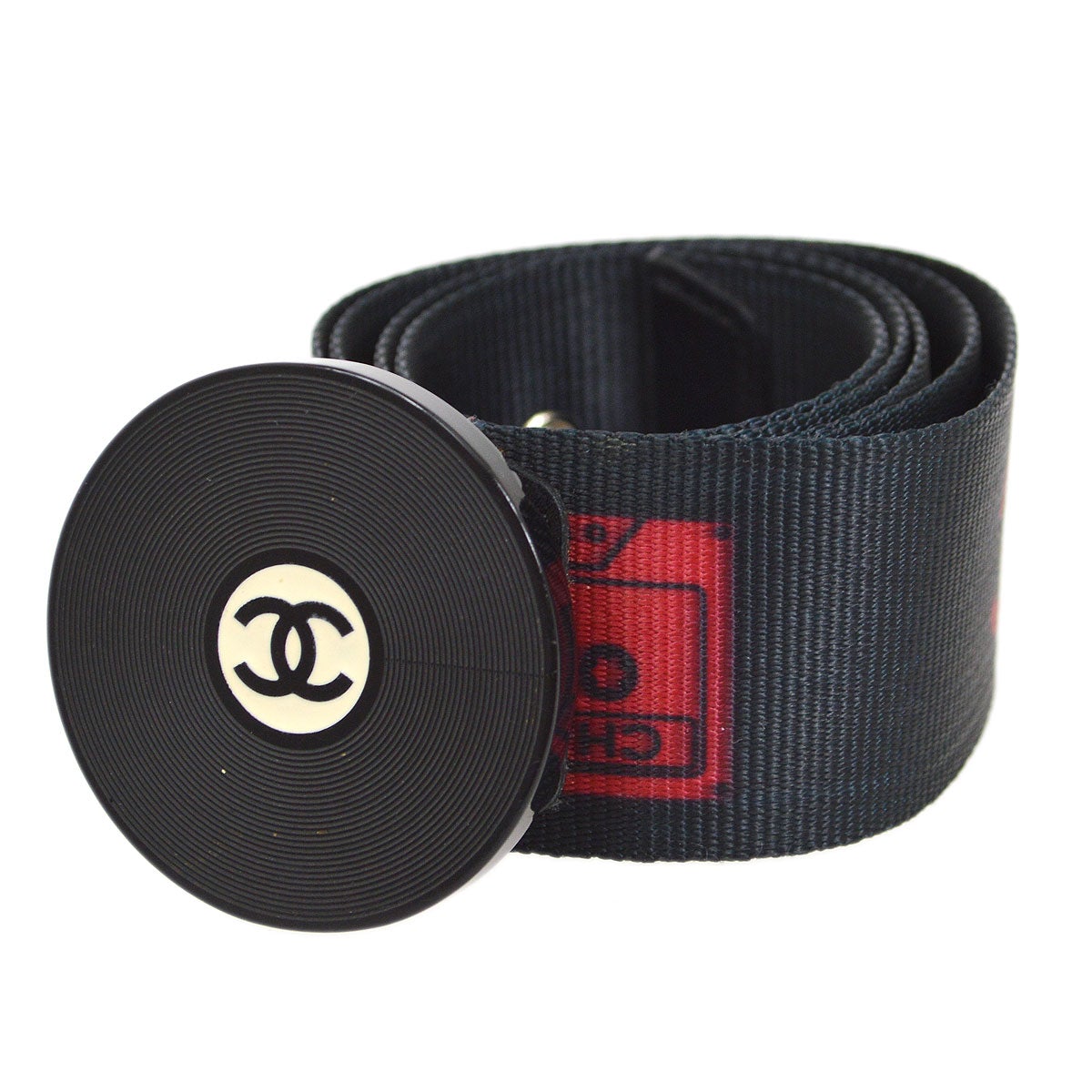 CHANEL 2004 Record Belt Black #80 GS02299c