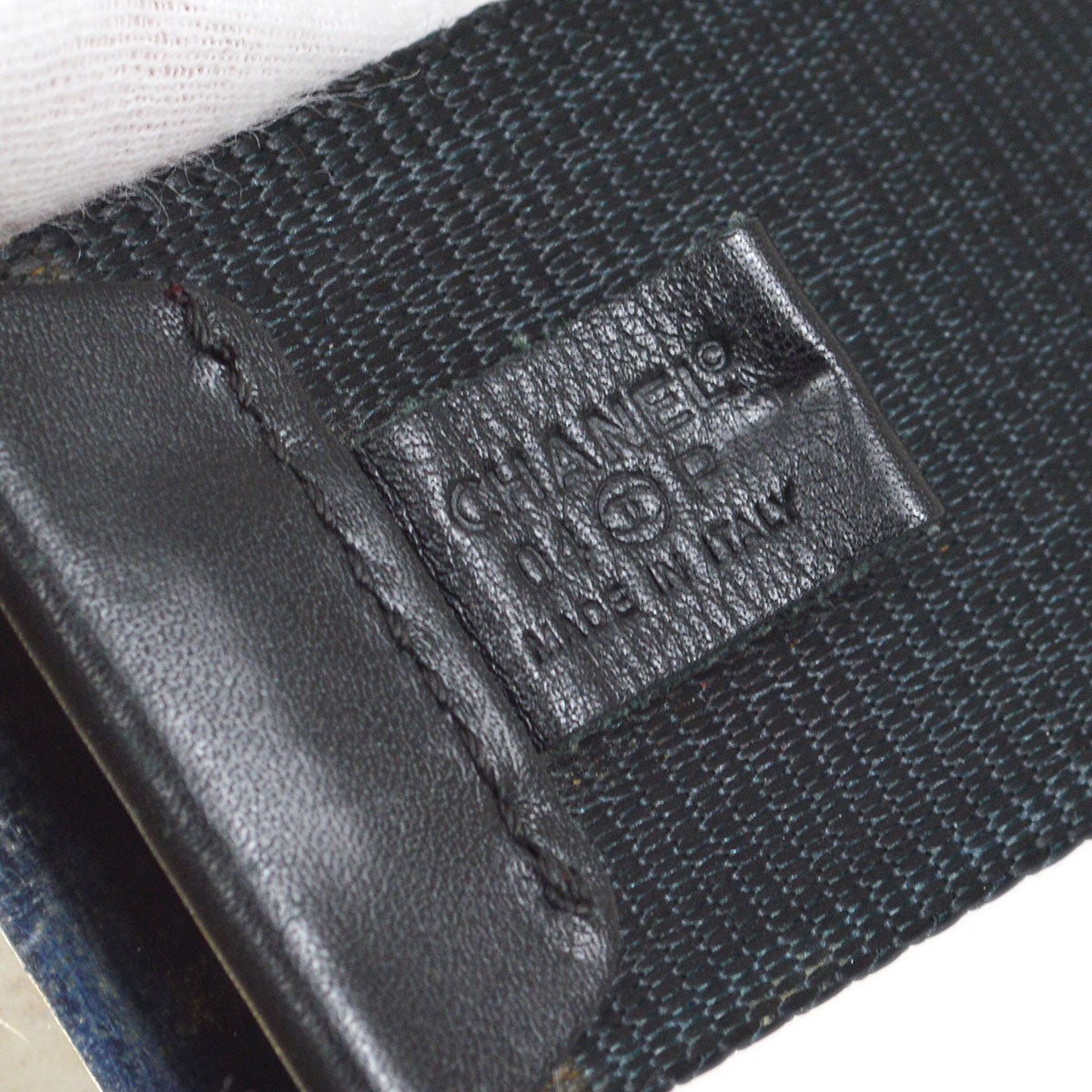 CHANEL 2004 Record Belt Black #80 GS02299c