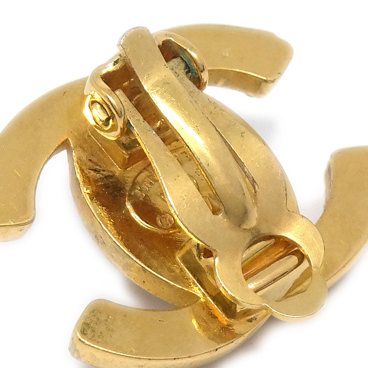 CHANEL 1996 Gold & Crystal CC Turnlock Earrings Small 12975