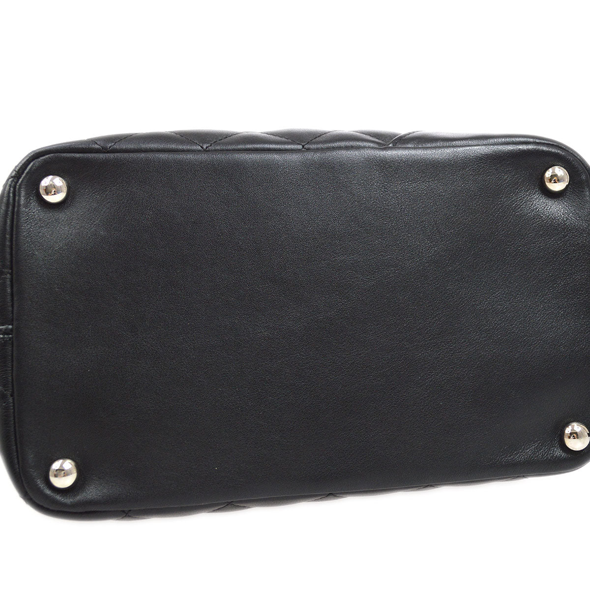 CHANEL 2004-2005 Cambon Ligne Tote Bag Black Calfskin