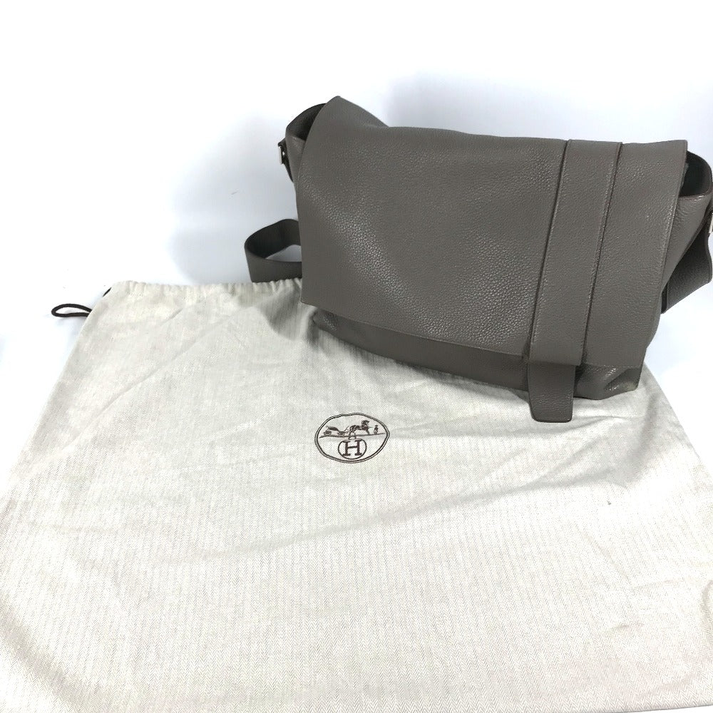 HERMES Shoulder Bag Taurillon Clemence gray Crossbody bag Sac Alfred 35 mens  d