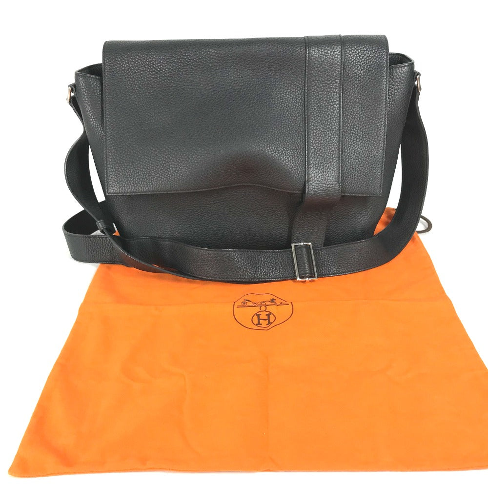 HERMES Shoulder Bag Taurillon Clemence black Crossbody bag Sac Alfred 35 mens  d