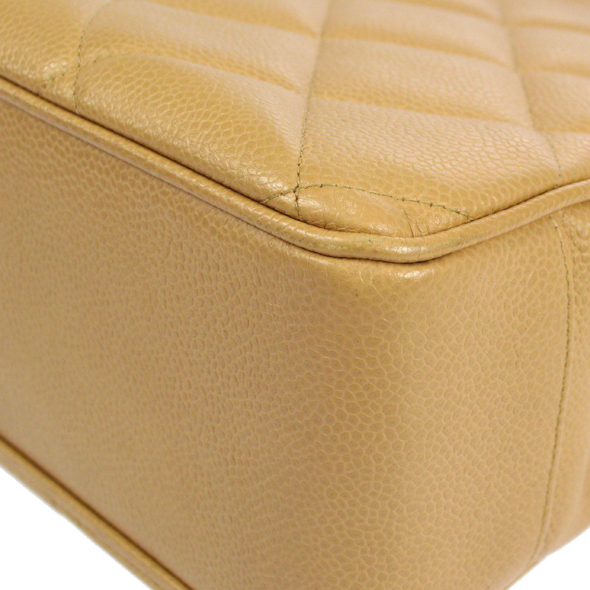 CHANEL 1994-1996 Pocket Chain Tote Beige Caviar 26469