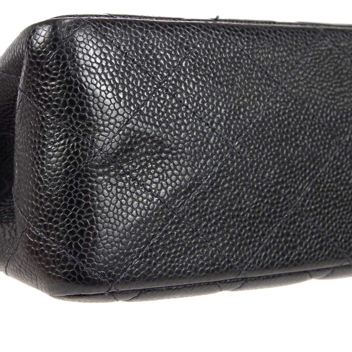 CHANEL Classic Flap Jumbo Double Chain Shoulder Bag Black Caviar 48598