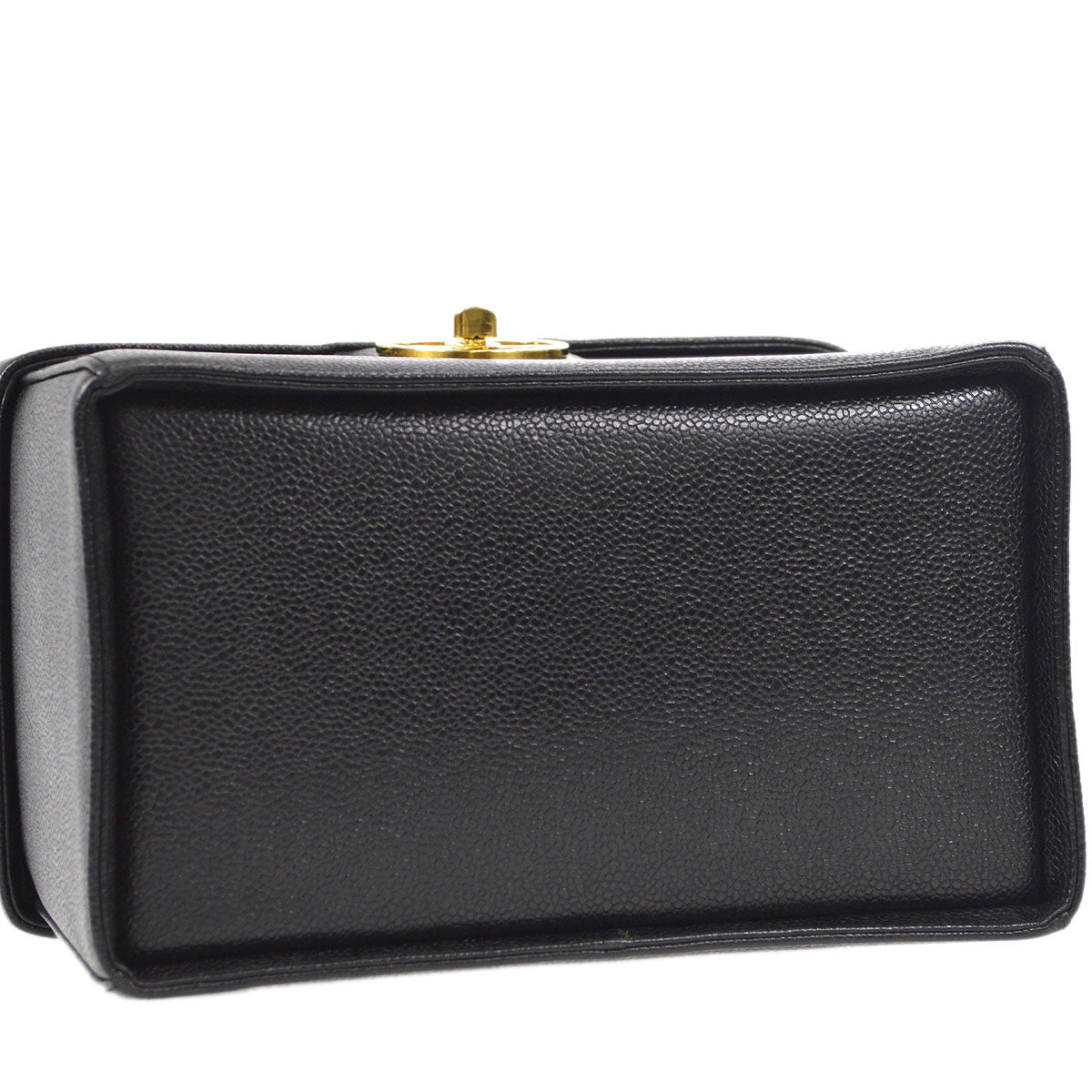 CHANEL 2way Cosmetic Vanity Shoulder Handbag Black Caviar 58150