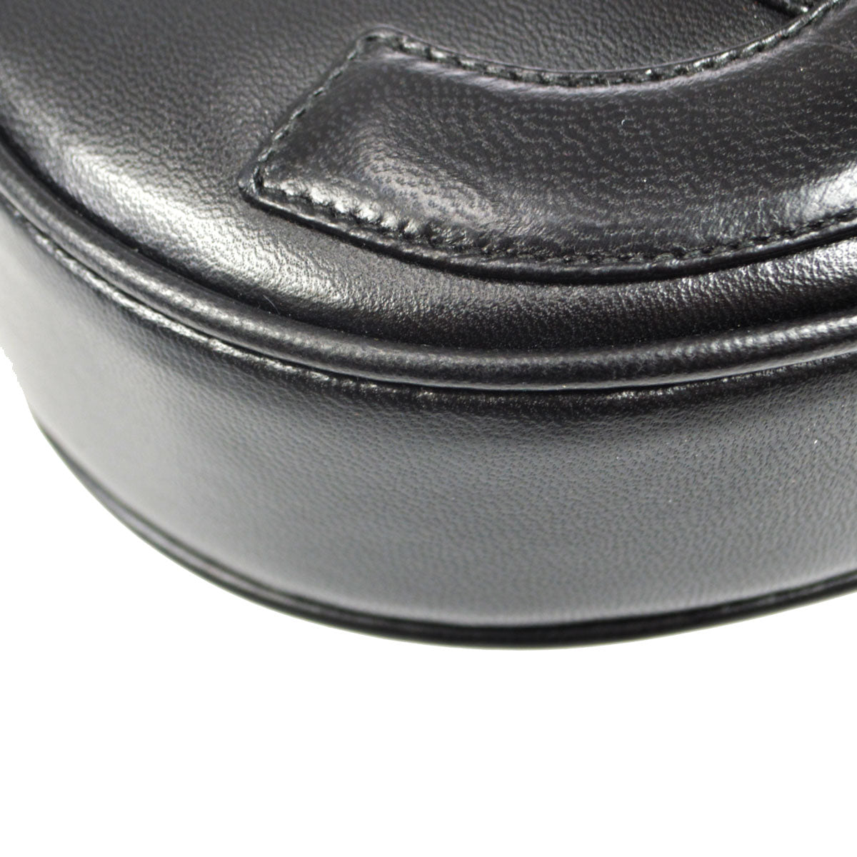 CHANEL 1989-1991 Oval Shoulder Bag Black Lambskin 48526