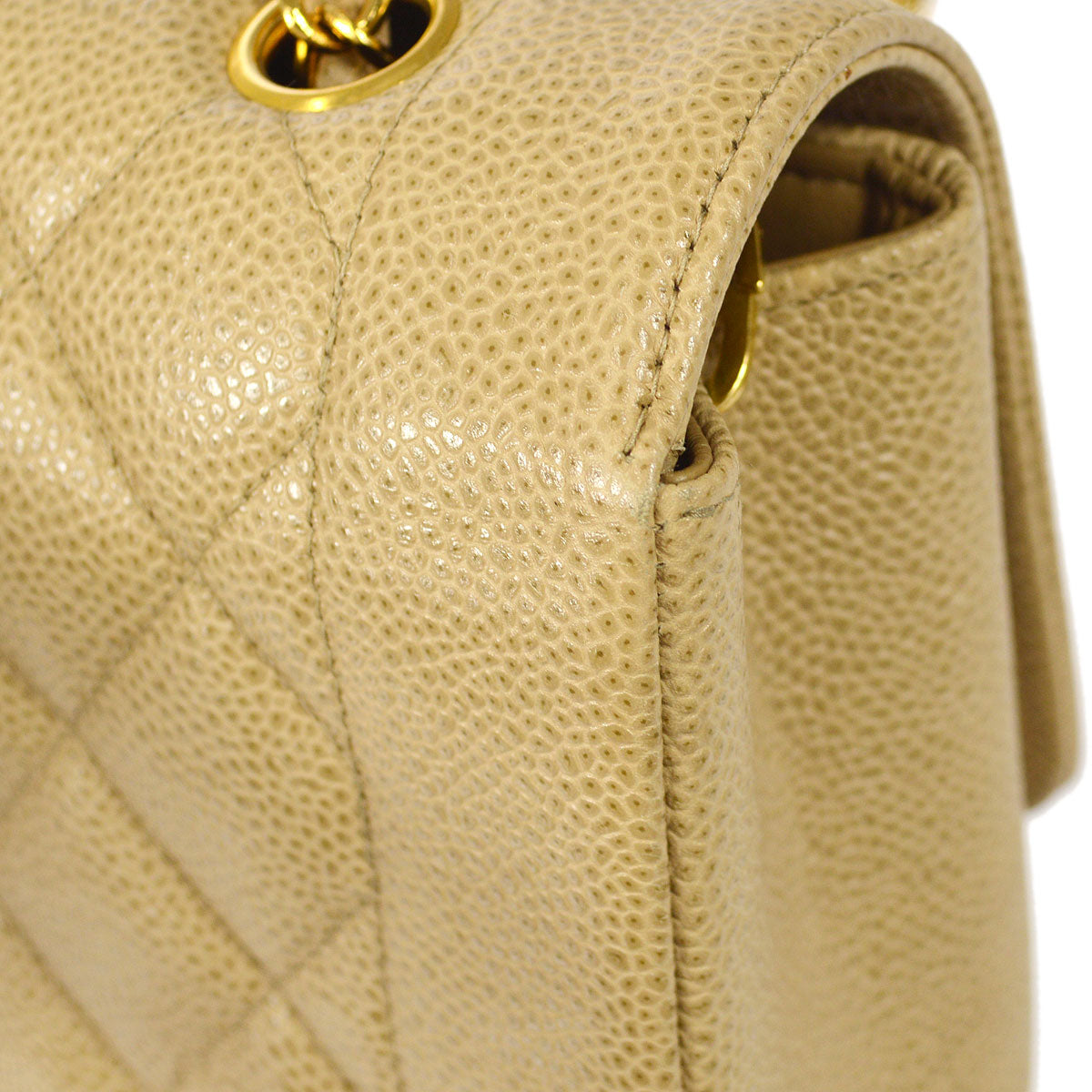 CHANEL 1994-1996 Diana Flap Medium Beige Caviar 77028