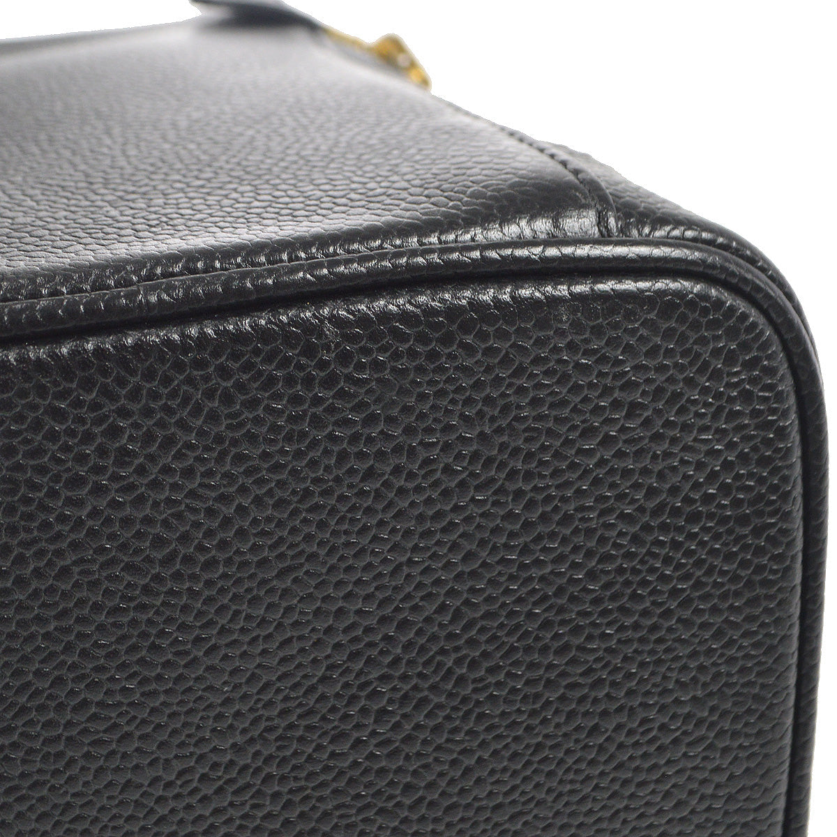 CHANEL Cosmetic Vanity Handbag Black Caviar 76836