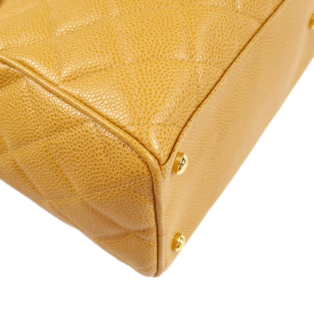 CHANEL 2000-2001 Bowling Bag 37 Beige Caviar 97428
