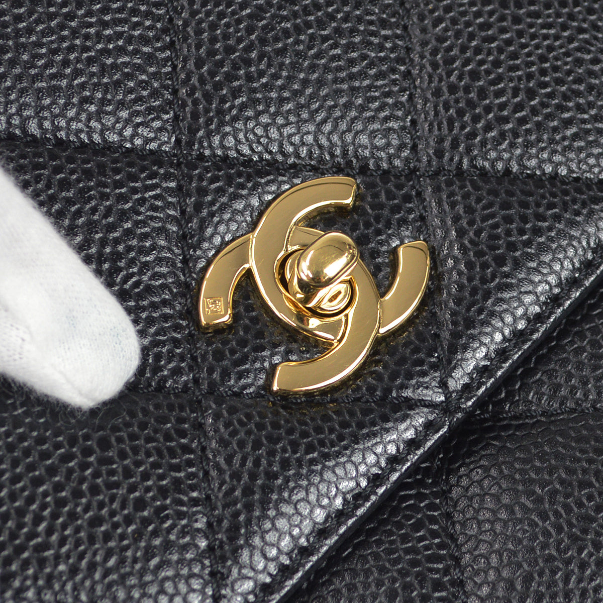 CHANEL 2001-2003 Kelly 30 Black Caviar 67855