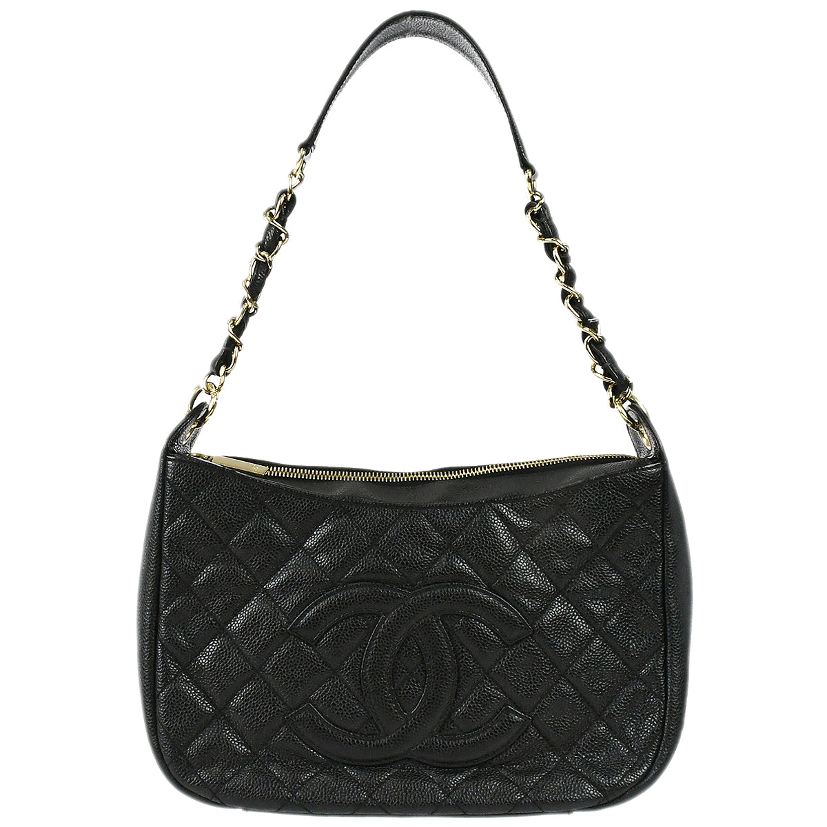 CHANEL 2001-2003 Handbag Black Caviar 78289