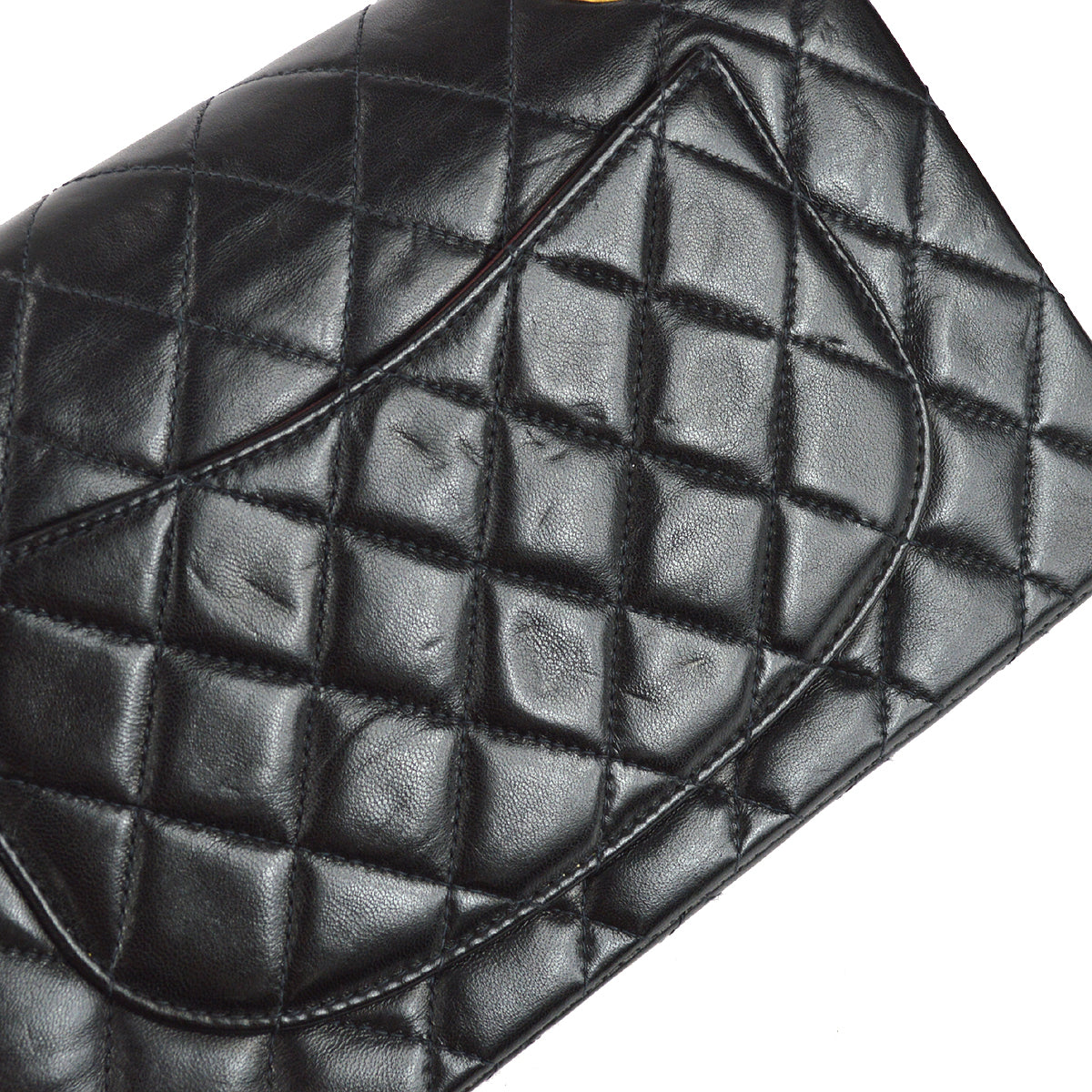 Chanel 2001-2003 Classic Double Flap Small Shoulder Bag Black Lambskin