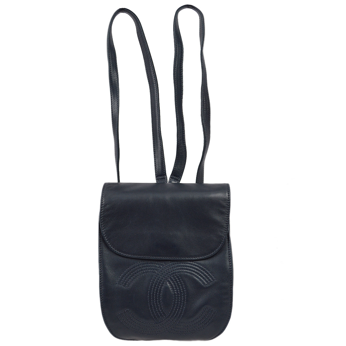 Chanel 1996-1997 Navy Lambskin Backpack