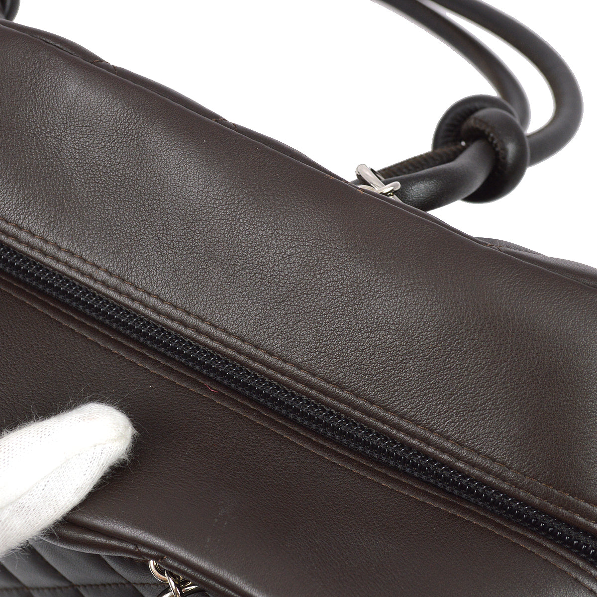 Chanel 2005-2006 Brown Calfskin Cambon Ligne Bowling 27