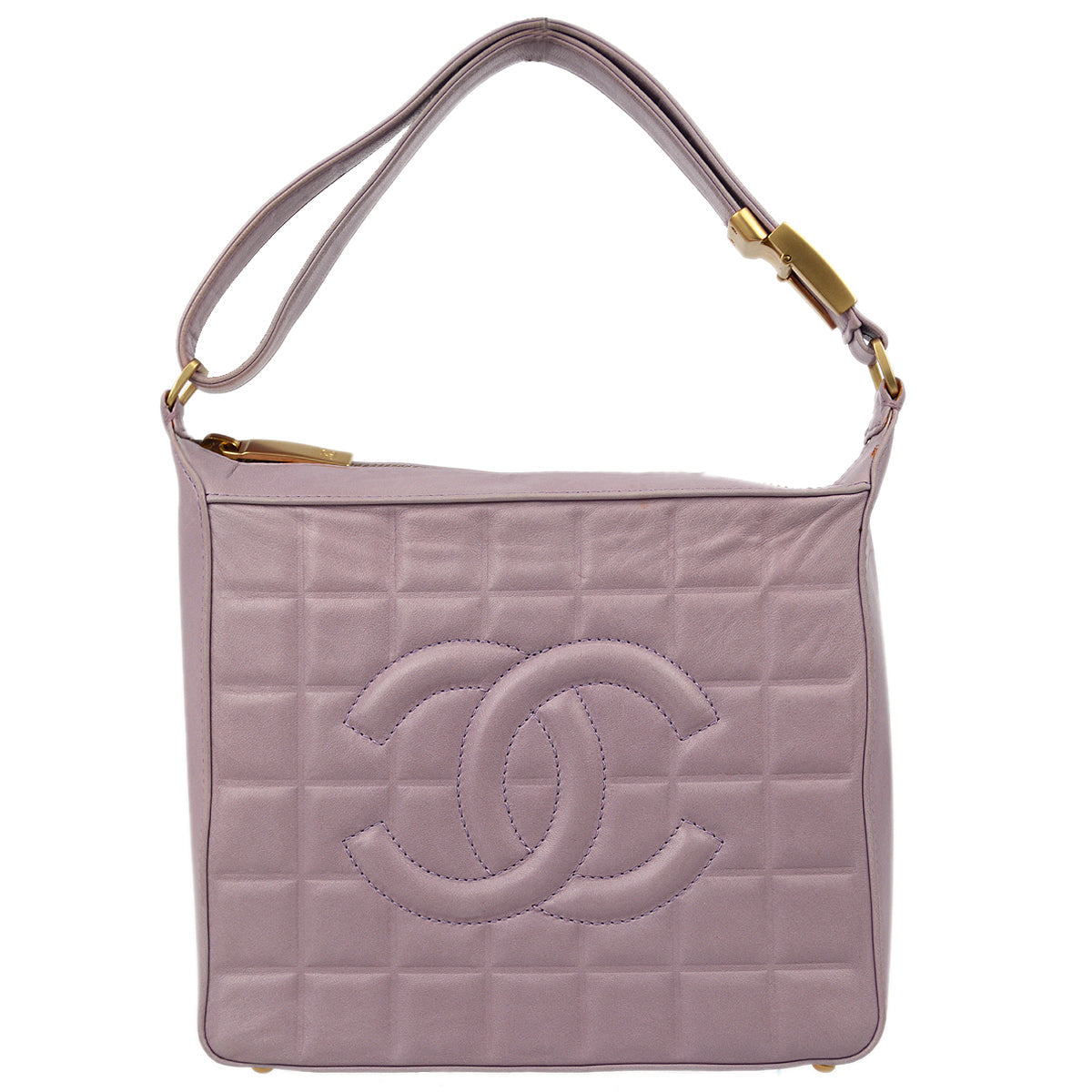 Chanel 2001-2003 Purple Lambskin Choco Bar Handbag