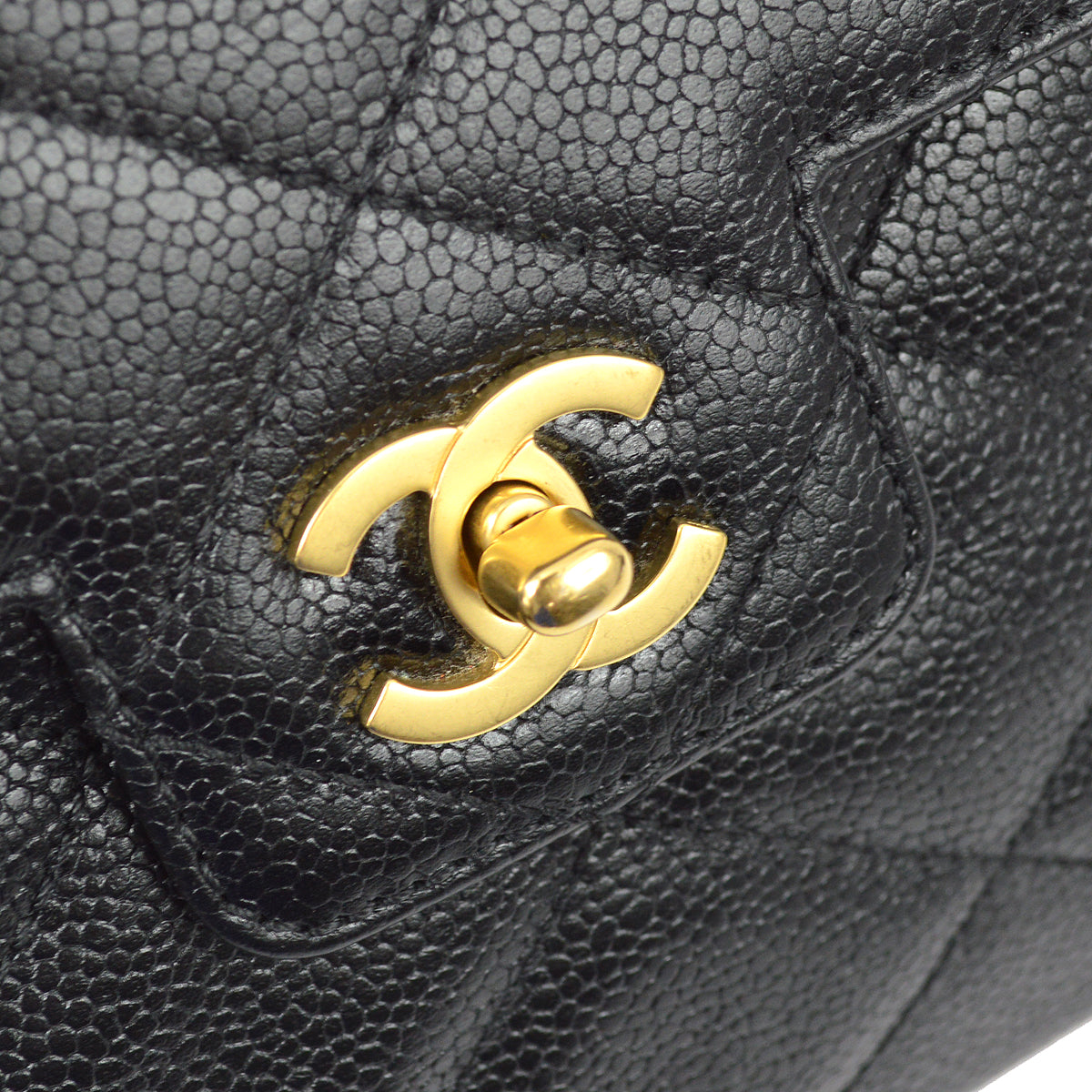 Chanel 2000-2001 Black Caviar Chain Handbag