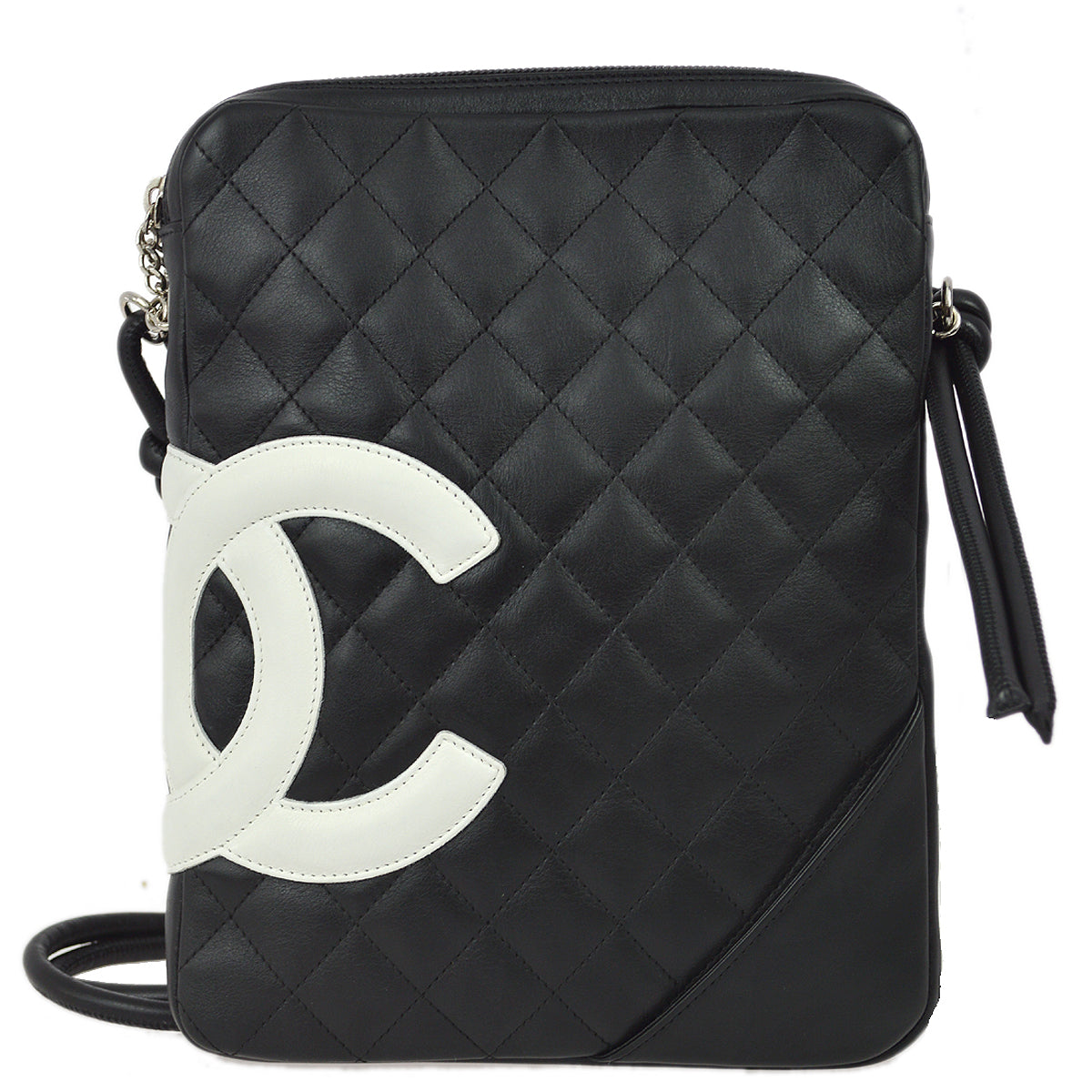 Chanel 2004-2005 Black Calfskin Cambon Ligne Shoulder Bagag