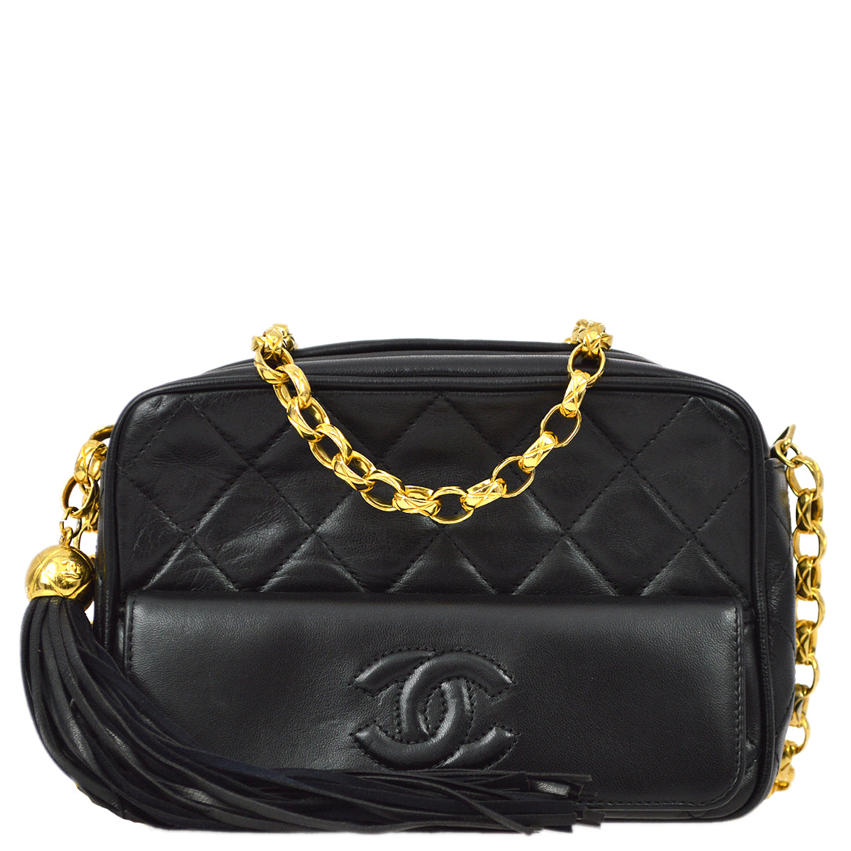 Chanel 1996-1997 Black Lambskin Camera Bag Mini