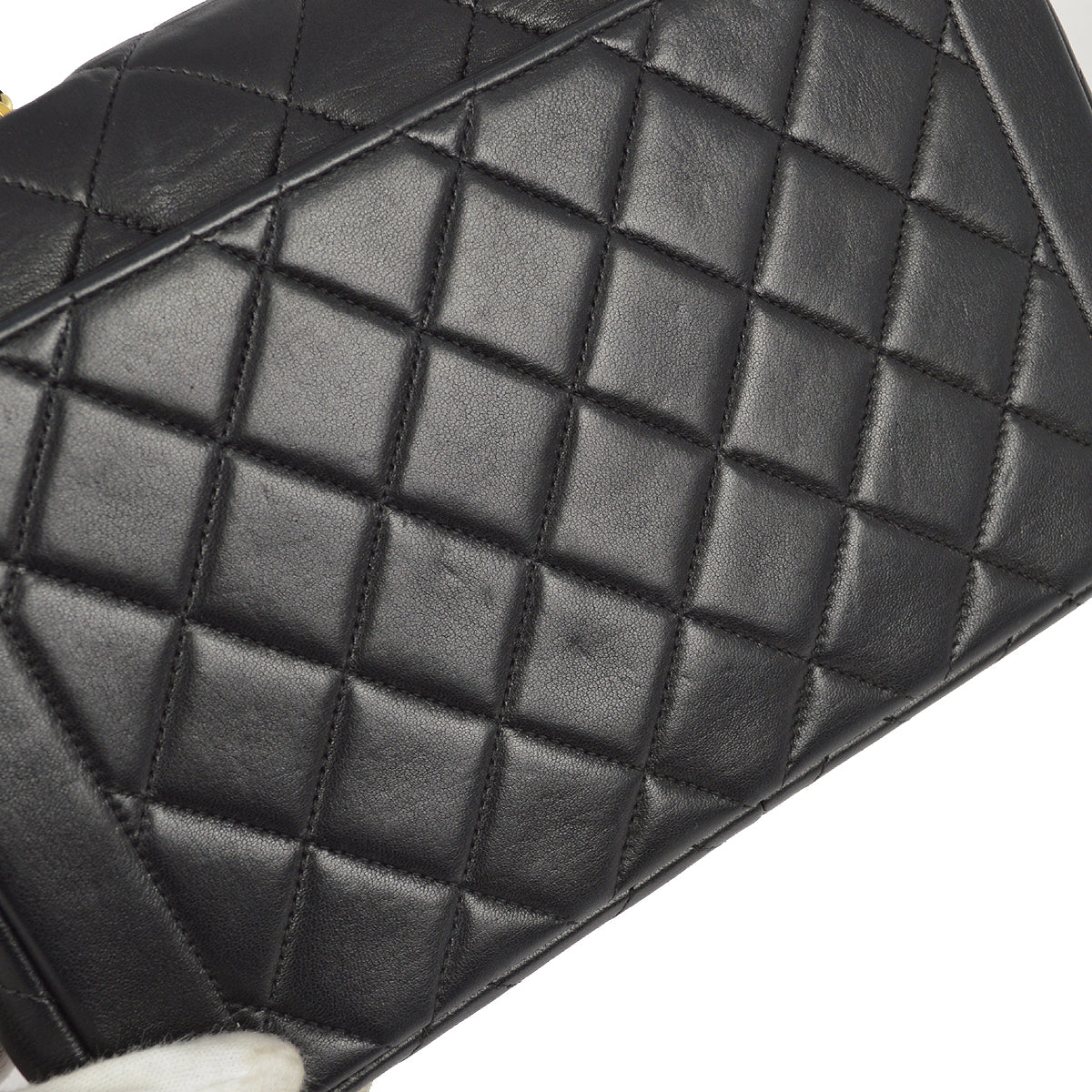 Chanel 1996-1997 Black Lambskin Small Border Flap Bag