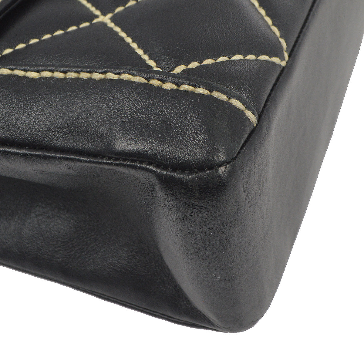 Chanel 2004-2005 Black Calfskin Wild Stitch Handbag