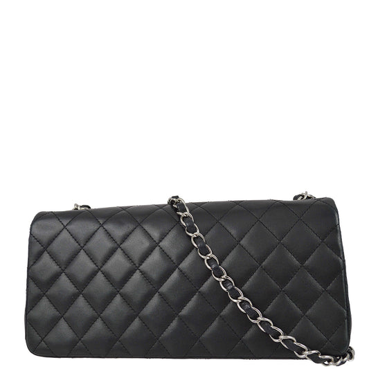 Chanel 2005-2006 Black Lambskin East West Shoulder Bag