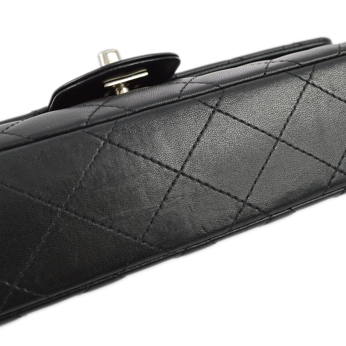 Chanel 2005-2006 Black Lambskin East West Shoulder Bag