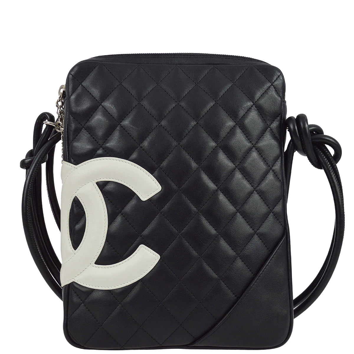Chanel 2003-2004 Black Calfskin Cambon Ligne Shoulder Bag