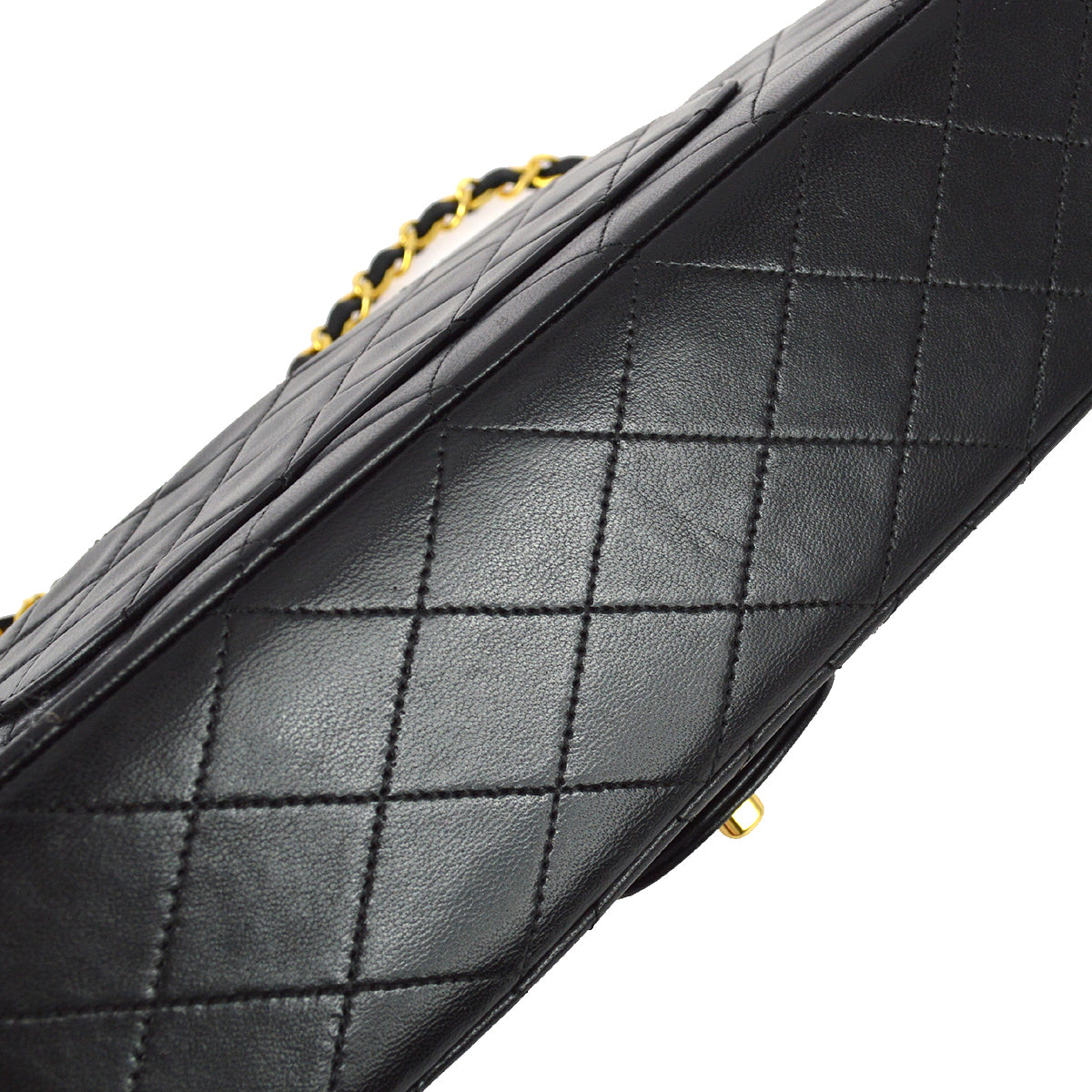 Chanel 1989-1991 Black Lambskin Medium Classic Double Flap Bag