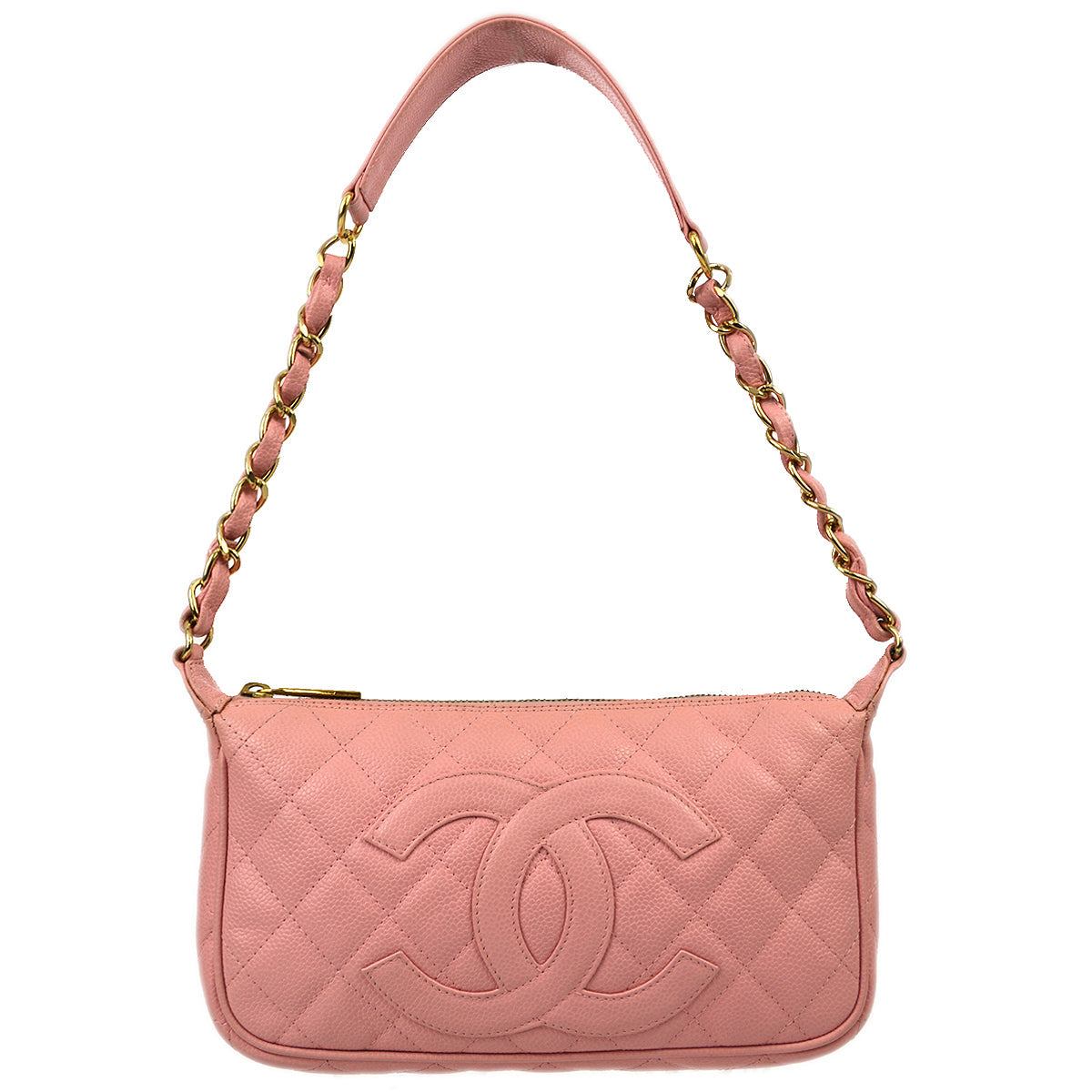 Chanel 2003-2004 Pink Caviar Shoulder Bag