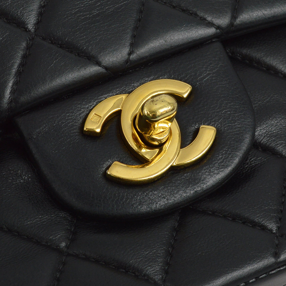 Chanel 2000-2001 Black Lambskin Medium Classic Double Flap Bag