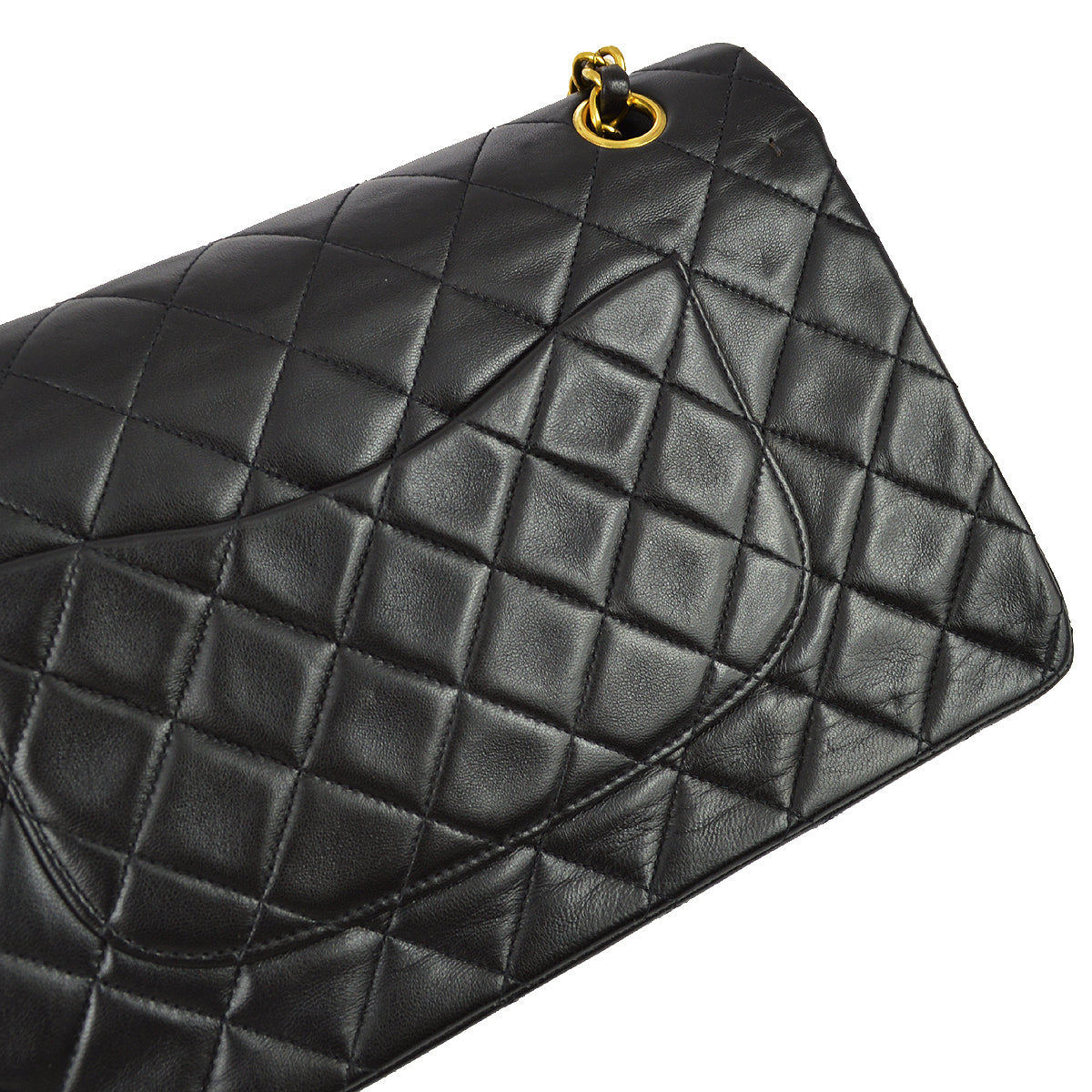 Chanel 1994-1996 Black Lambskin Medium Classic Double Flap Bag