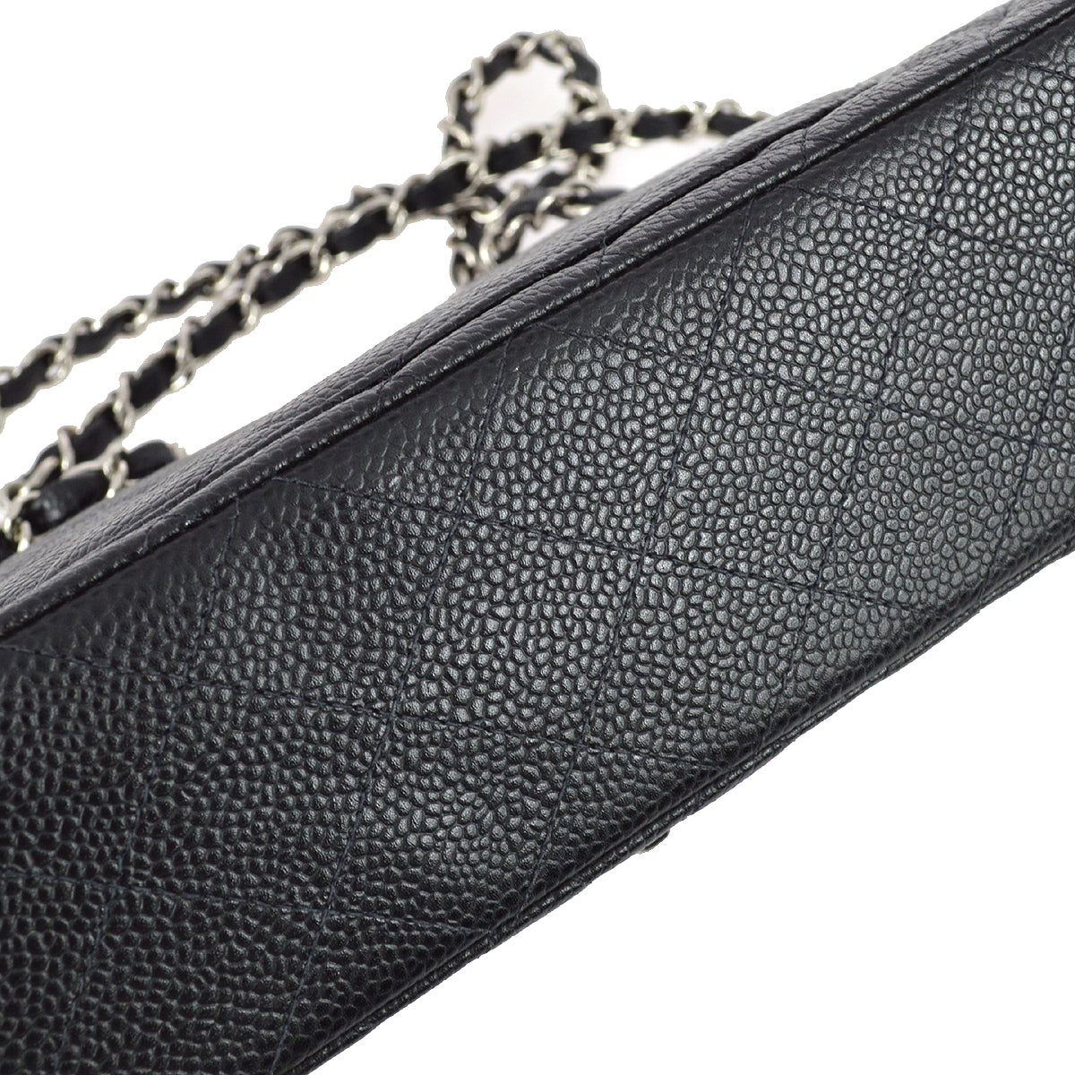 Chanel 2000-2001 Black Caviar Small Classic Double Flap Bag SHW