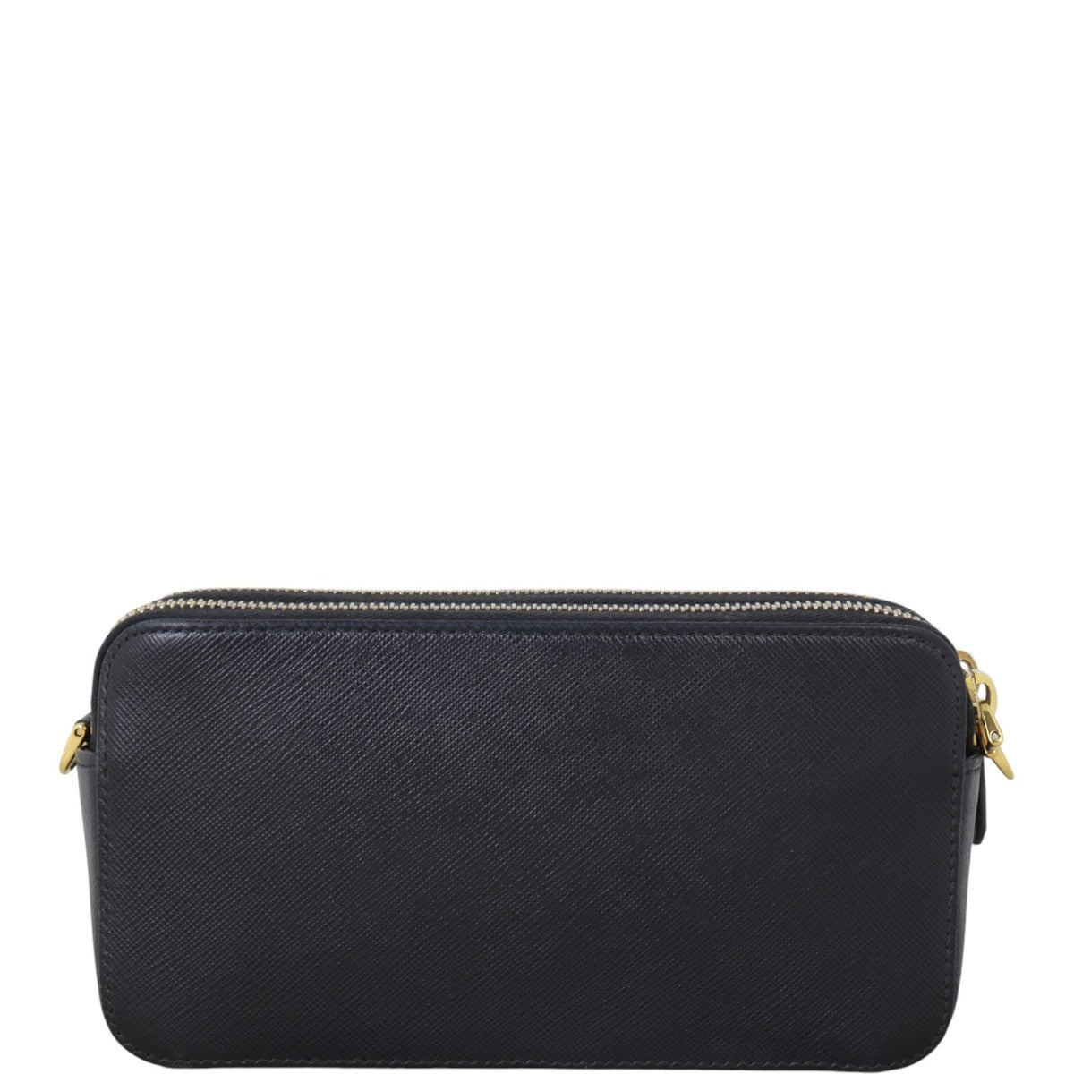 Prada Saffiano Mini Double Zip Chain Crossbody