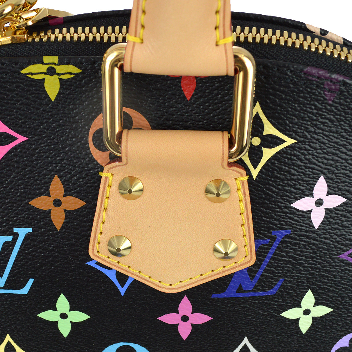Louis Vuitton 2016 Black Monogram Multicolor Alma PM Handbag M40444