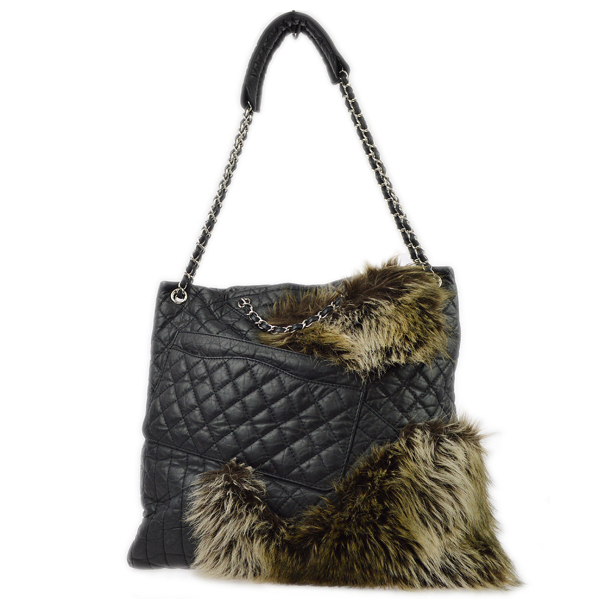 Chanel Black Lambskin Mademoiselle Lock Shoulder Bag