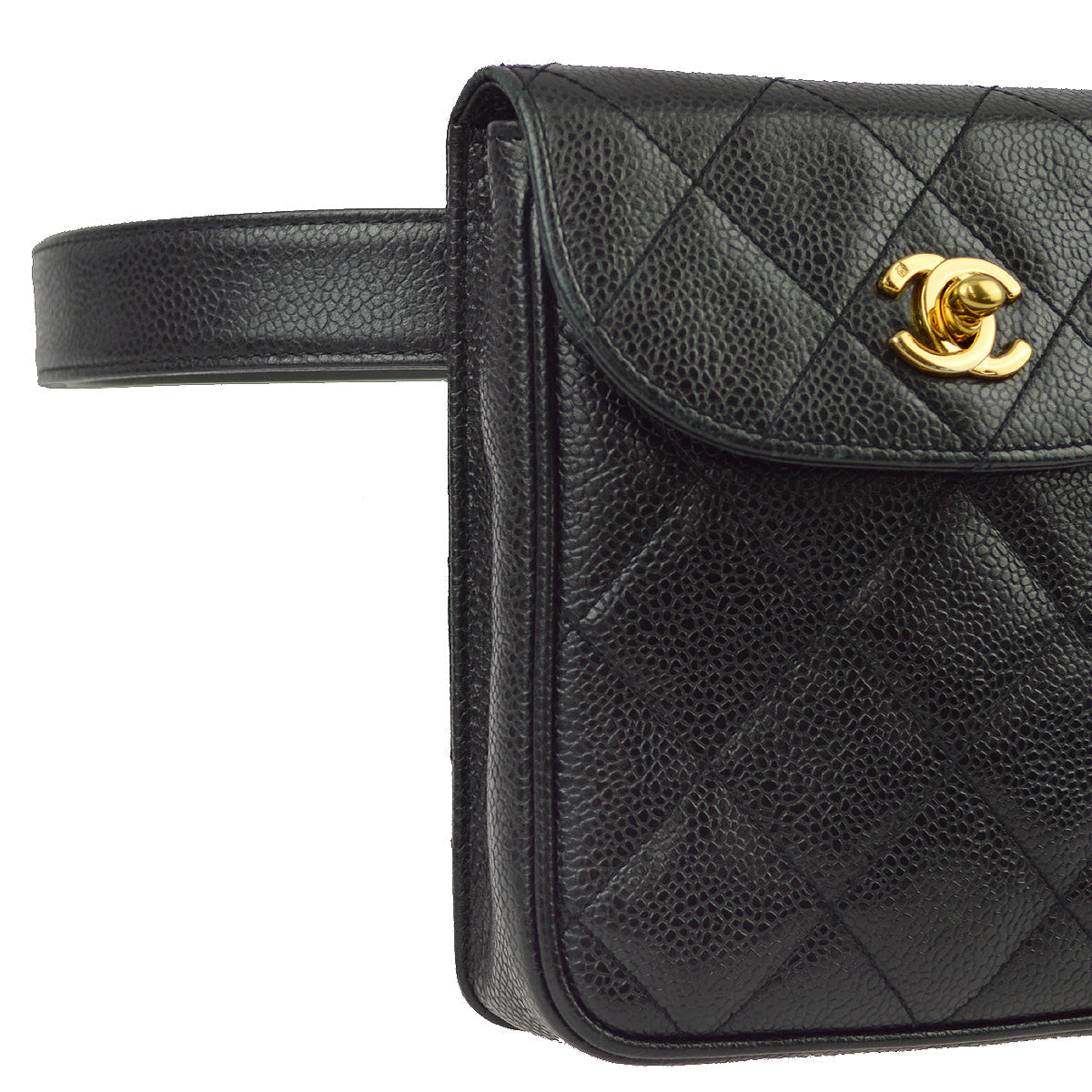 Chanel Black Caviar Belt Bum Bag #75/30