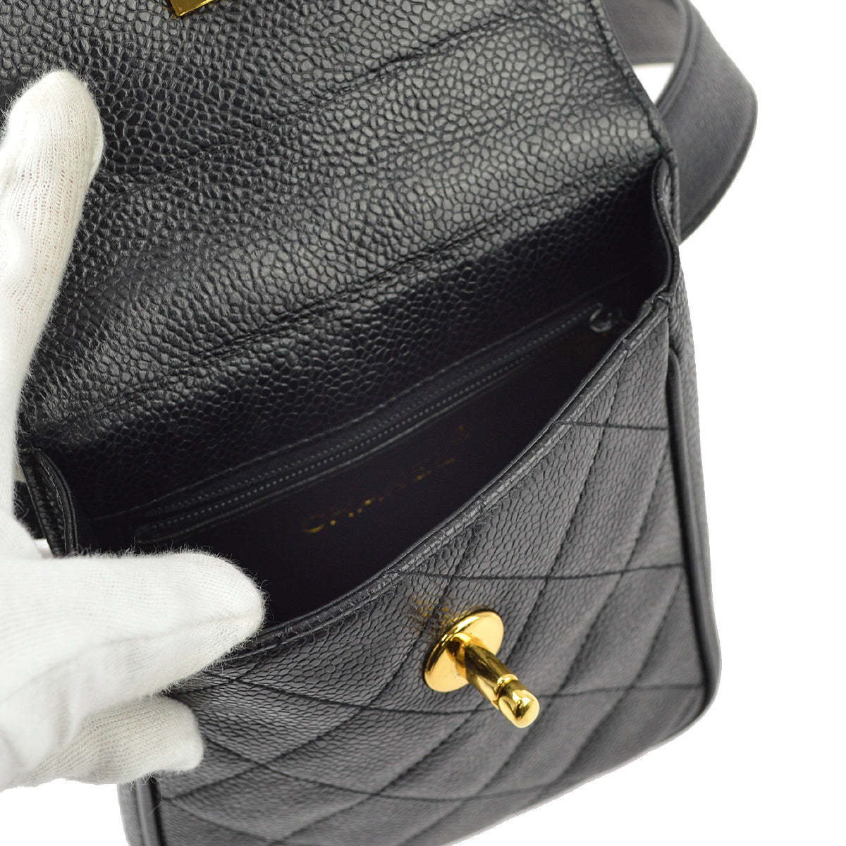 Chanel Black Caviar Belt Bum Bag #75/30