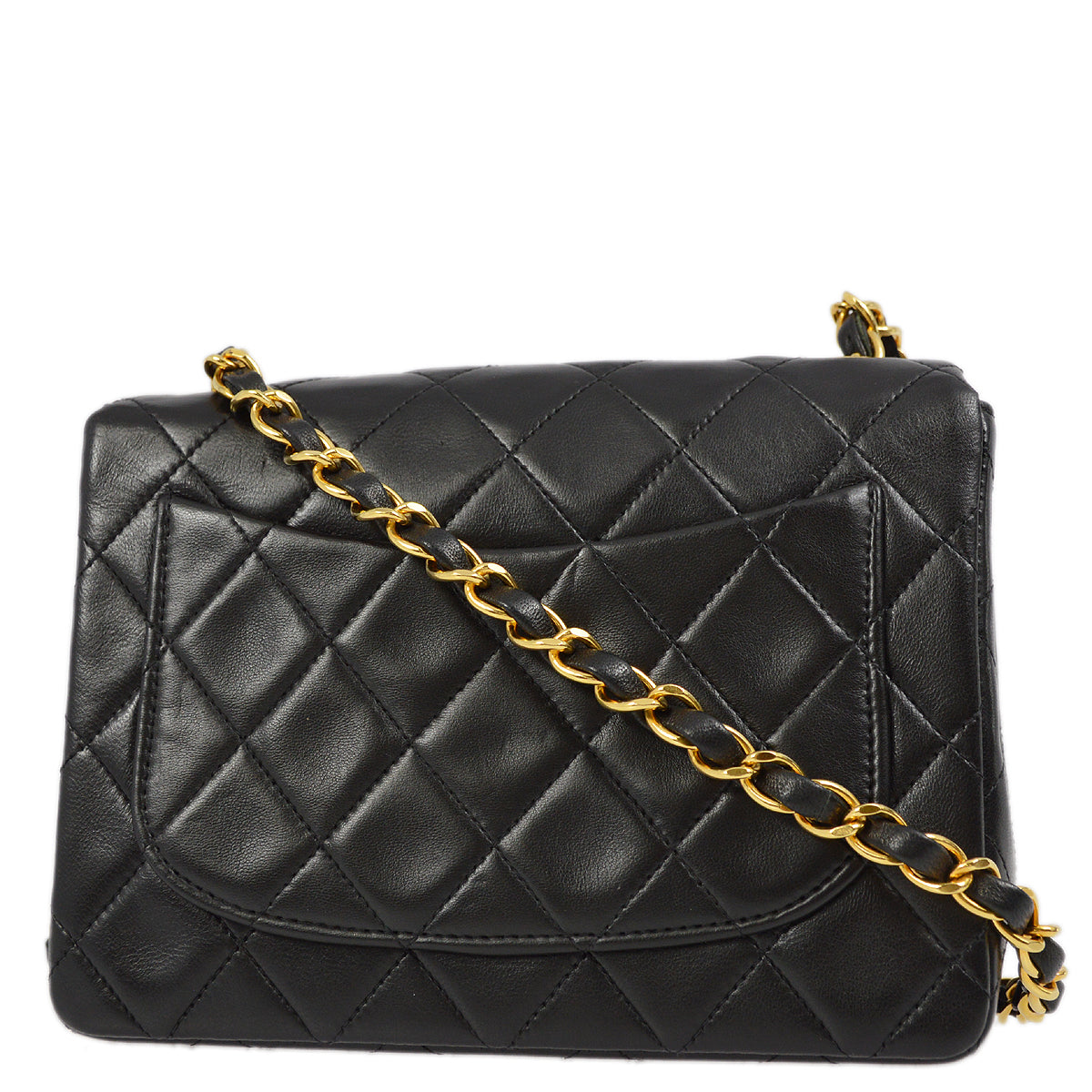 Chanel Black Lambskin Mini Classic Square Flap Shoulder Bag 17