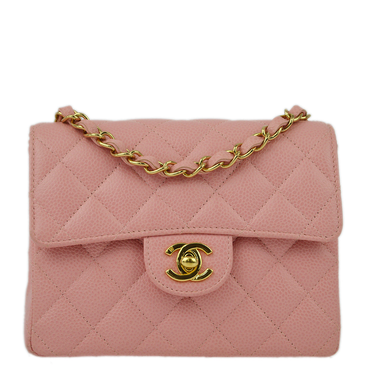 Chanel 2004-2005 Caviar Mini Square Bag 17