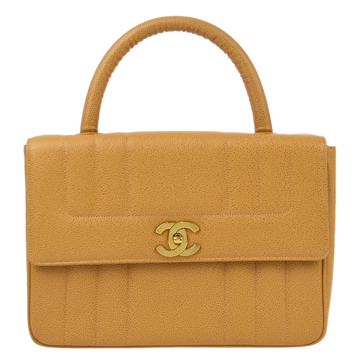 Chanel 1994-1996 Beige Caviar Mademoiselle Handbag