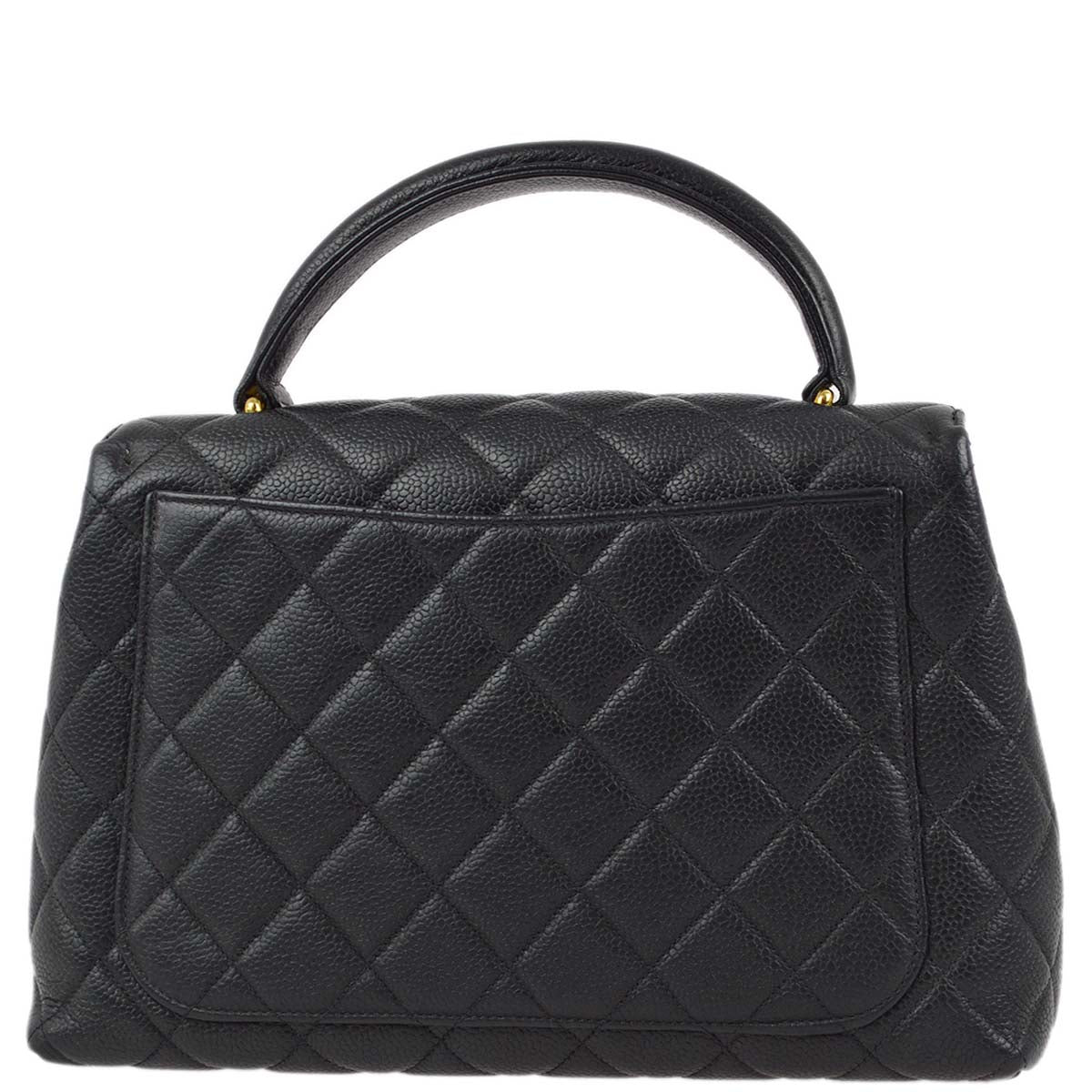 Chanel 1996-1997 Black Caviar Kelly Handbag