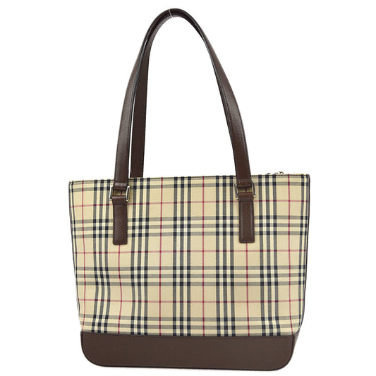 Burberry Beige  Check Tote Shoulder Bag 182135