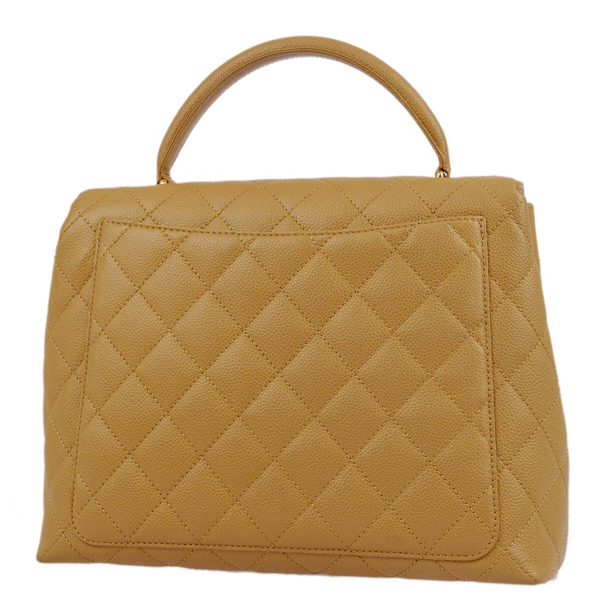 Chanel 2003-2004 Beige Caviar Kelly Handbag