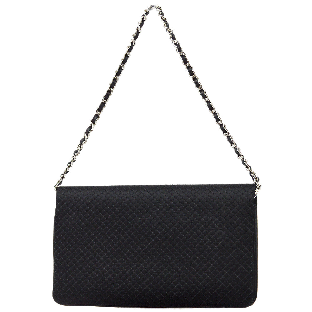 Chanel 2004-2005 Black Satin Chain Handbag