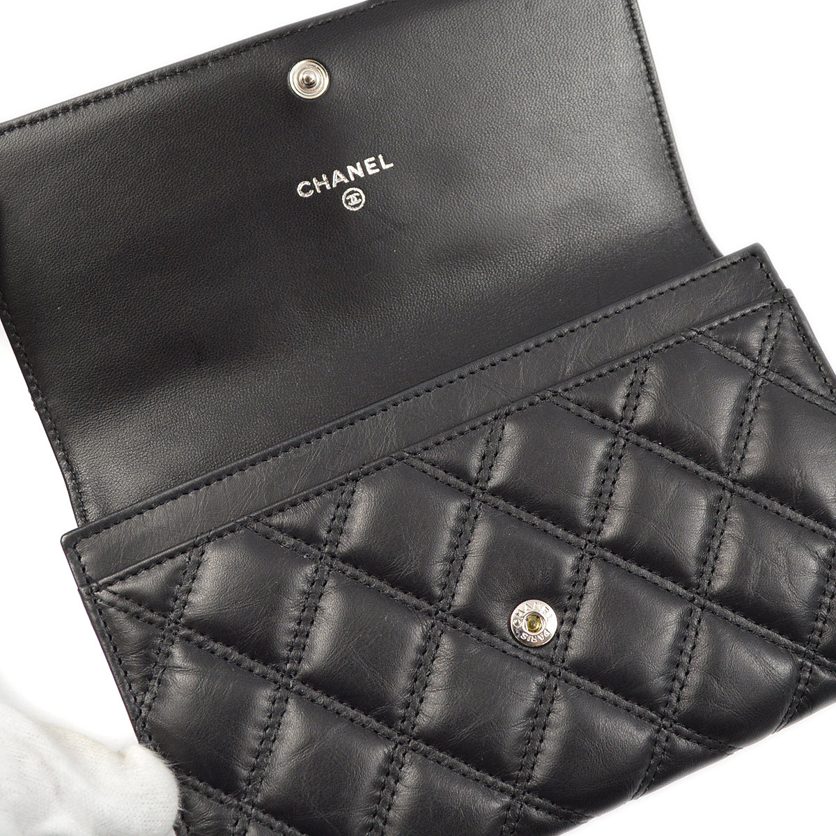 Chanel 2006-2008 Black Calfskin Bifold Wallet