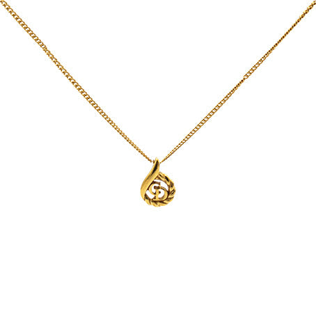 Dior Necklace CD Drop Motif GP Plated Gold Women's