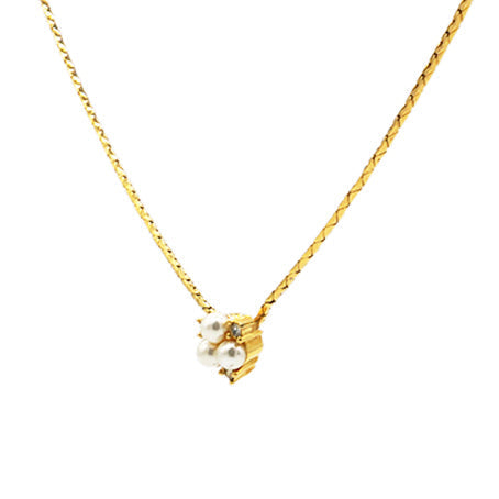 Dior   3 Pearl Golden Necklace With Rhinestone