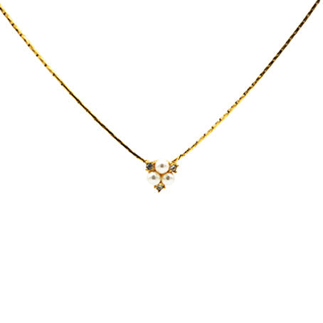 Dior   3 Pearl Golden Necklace With Rhinestone